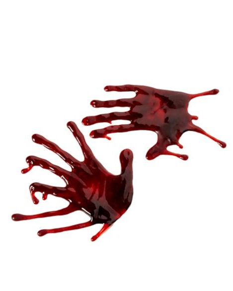 bloody hand drips